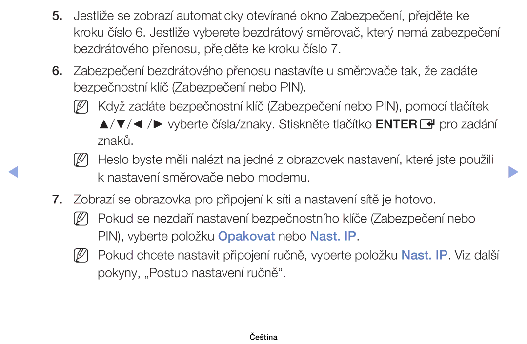 Samsung UE39EH5003WXZF, UE40EH6030WXXH, UE46EH6030WXXH, UE32EH6030WXXH, UE32EH4003WXXH manual Nastavení směrovače nebo modemu 