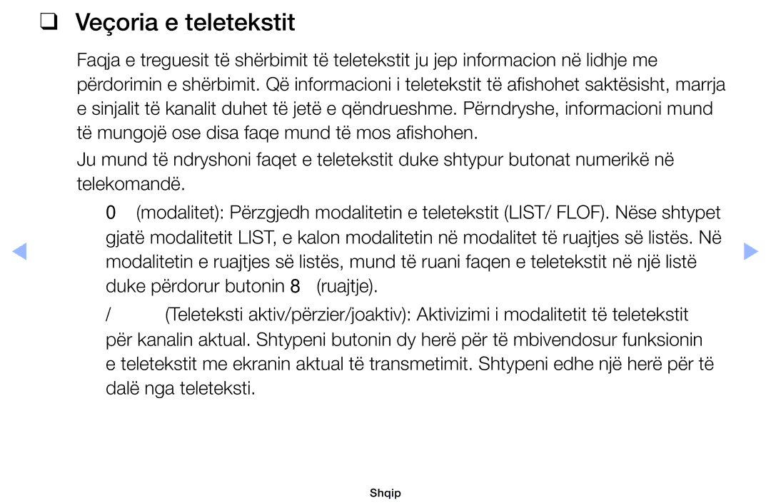 Samsung UE39EH5003WXXH, UE40EH6030WXXH, UE46EH6030WXXH, UE32EH6030WXXH manual Veçoria e teletekstit, Dalë nga teleteksti 