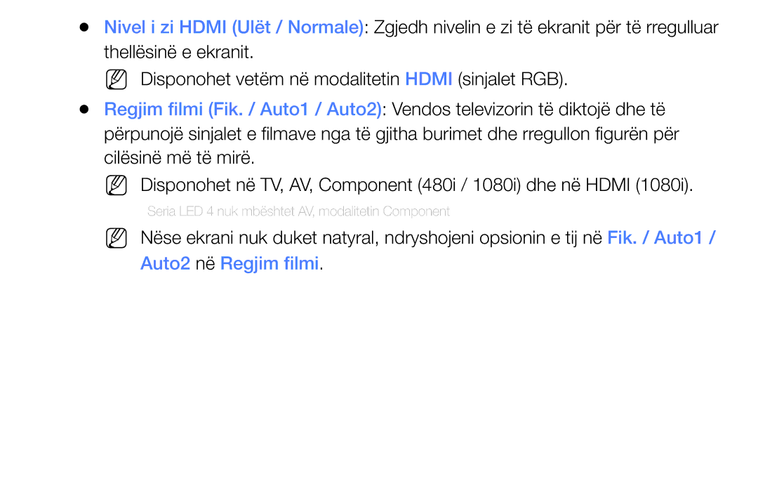 Samsung UE32EH6030WXXH, UE40EH6030WXXH, UE46EH6030WXXH, UE32EH4003WXXH, UE39EH5003WXXH manual Auto2 në Regjim filmi 