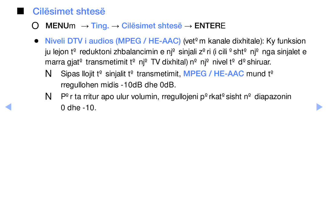 Samsung UE46EH6030WXXH, UE40EH6030WXXH, UE32EH6030WXXH, UE32EH4003WXXH manual OOMENUm → Ting. → Cilësimet shtesë → Entere 