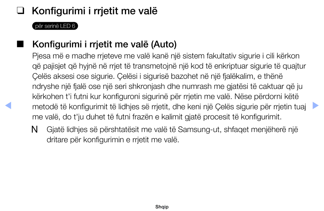 Samsung UE32EH4003WXXH, UE40EH6030WXXH, UE46EH6030WXXH, UE32EH6030WXXH, UE39EH5003WXXH Konfigurimi i rrjetit me valë Auto 