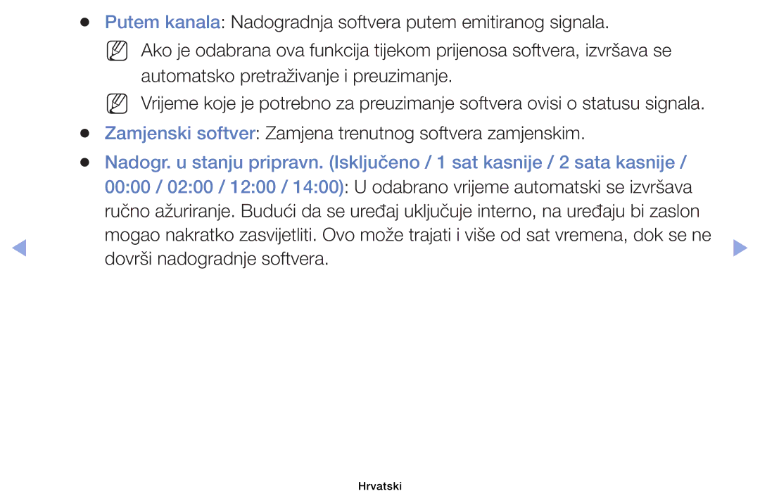 Samsung UE32EH6030WXXH manual Zamjenski softver Zamjena trenutnog softvera zamjenskim, Dovrši nadogradnje softvera 