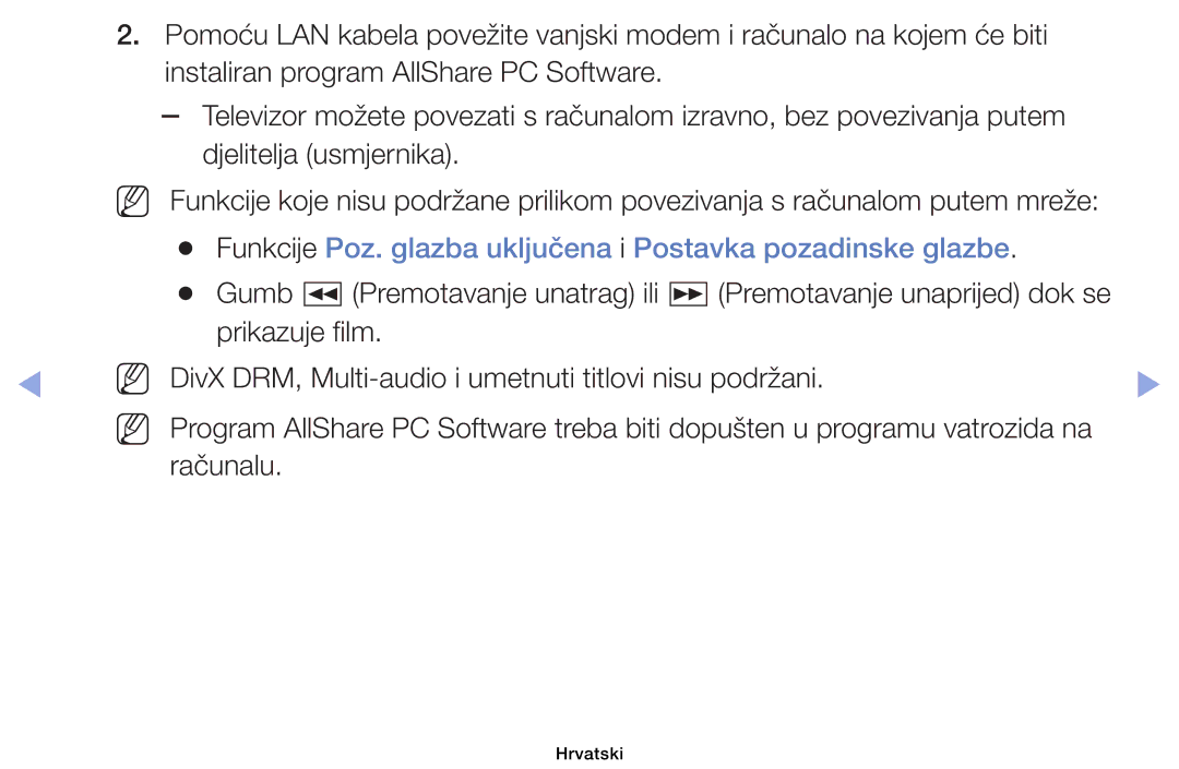 Samsung UE40EH6030WXXH, UE46EH6030WXXH manual Funkcije Poz. glazba uključena i Postavka pozadinske glazbe, Računalu 