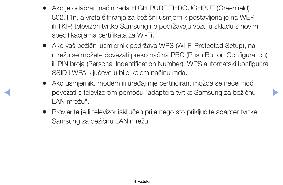 Samsung UE46EH6030WXXH, UE40EH6030WXXH, UE32EH6030WXXH, UE32EH4003WXXH, UE39EH5003WXXH manual Hrvatski 