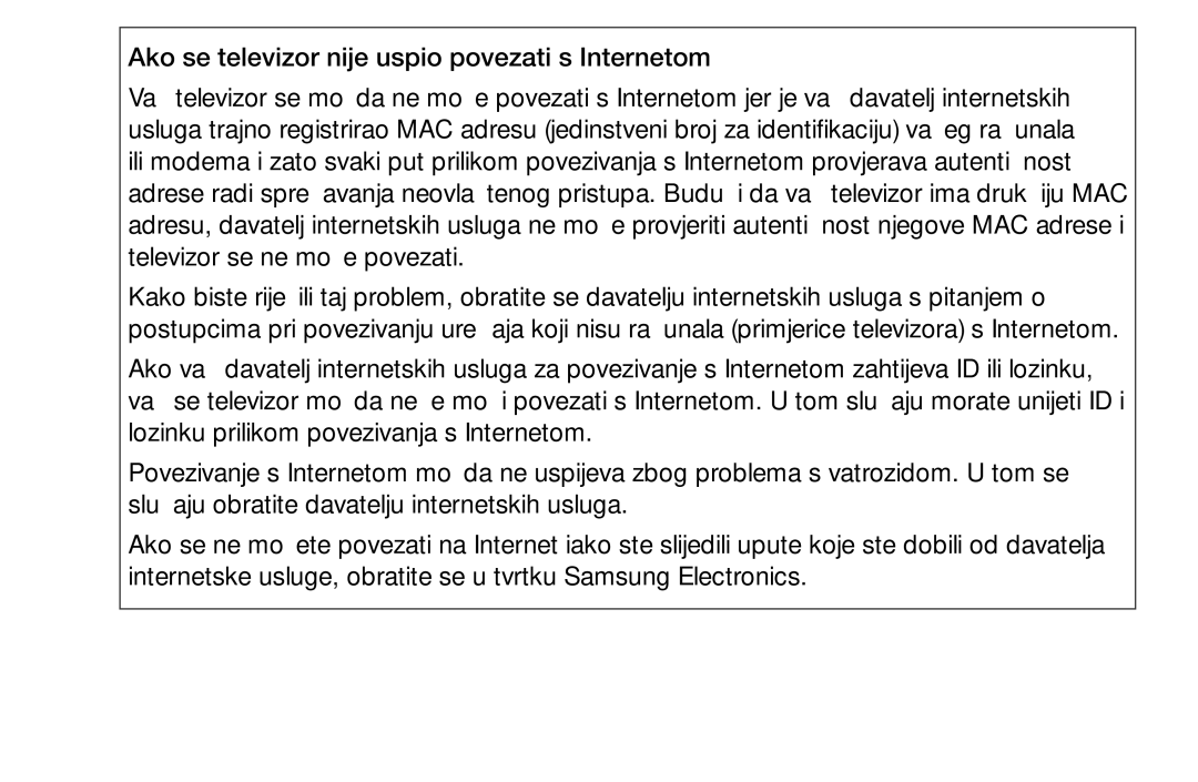 Samsung UE46EH6030WXXH, UE40EH6030WXXH, UE32EH6030WXXH, UE32EH4003WXXH, UE39EH5003WXXH manual Hrvatski 