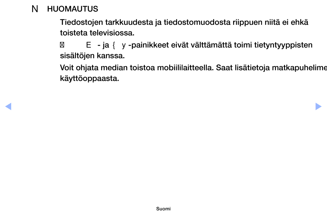 Samsung UE40EH6035KXXE, UE32EH6035KXXE manual NN Huomautus 