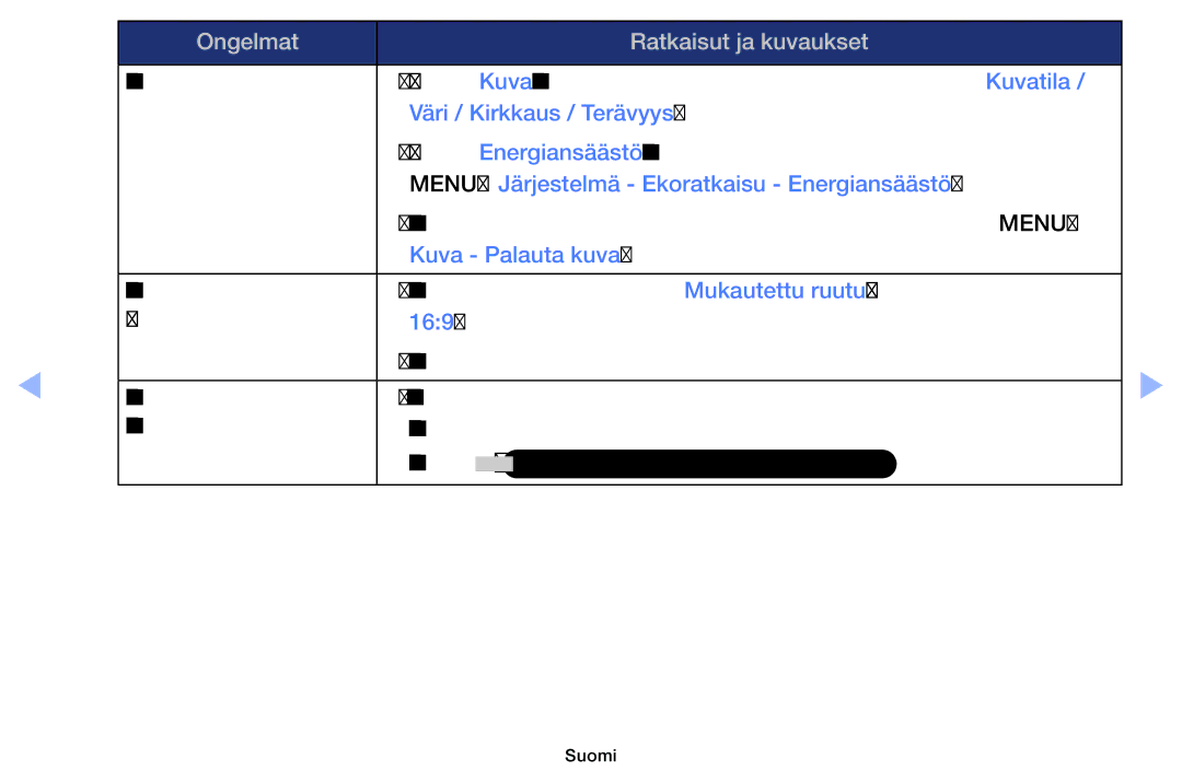 Samsung UE32EH6035KXXE, UE40EH6035KXXE manual Väri / Kirkkaus / Terävyys 