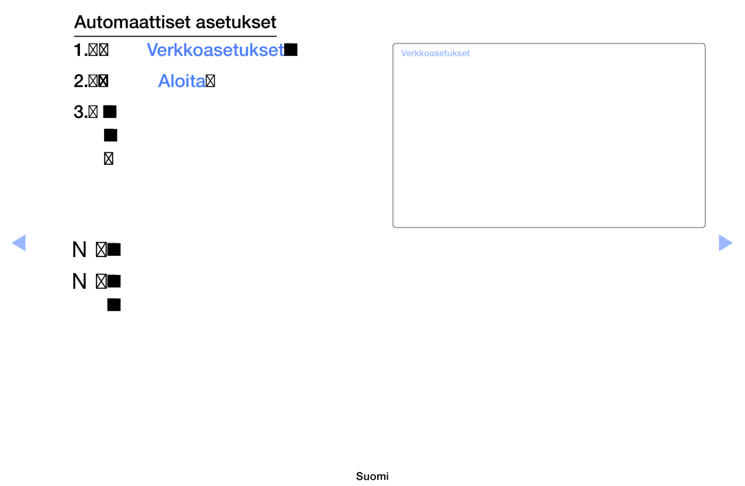 Samsung UE32EH6035KXXE, UE40EH6035KXXE manual Jos automaattinen asetus ei onnistu, tarkista LAN-liitäntä, Verkkoasetukset 