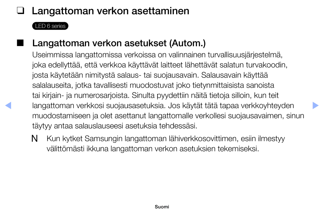 Samsung UE40EH6035KXXE, UE32EH6035KXXE manual Langattoman verkon asettaminen, Langattoman verkon asetukset Autom 