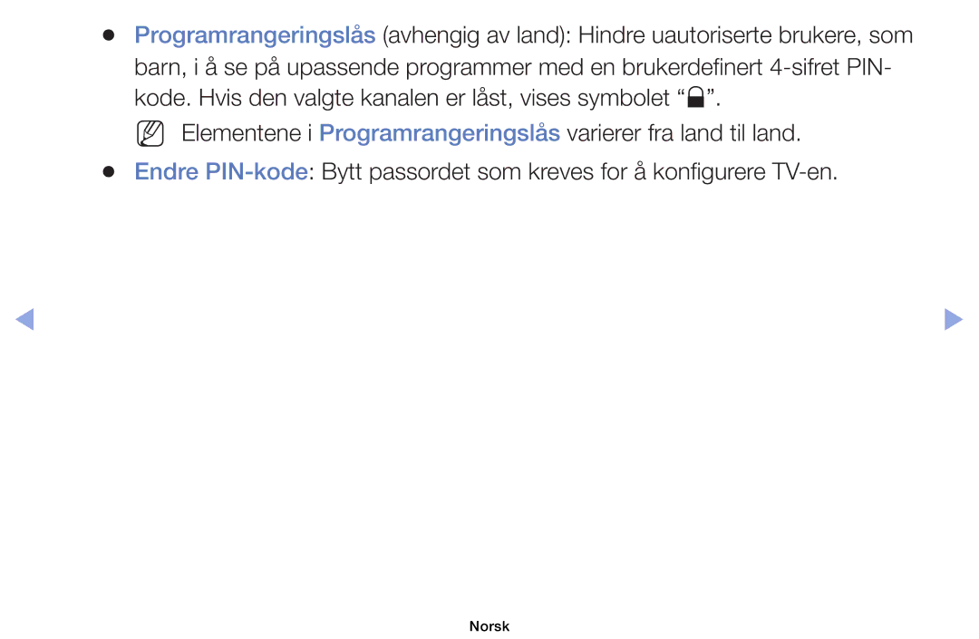 Samsung UE40EH6035KXXE, UE32EH6035KXXE manual Norsk 