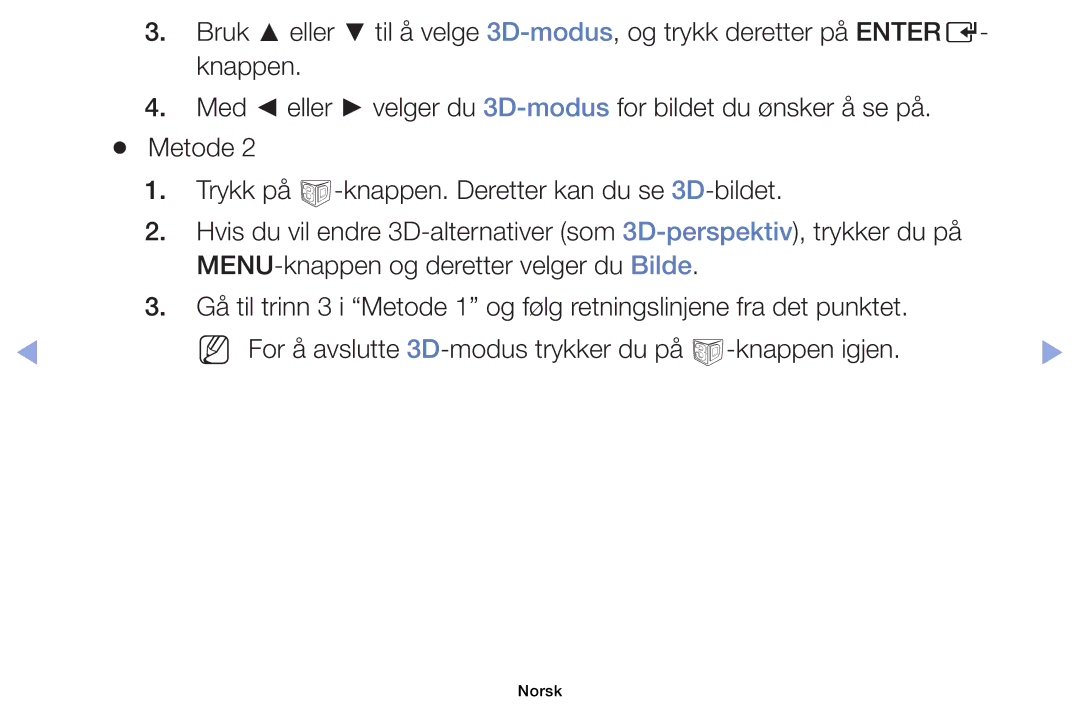 Samsung UE40EH6035KXXE, UE32EH6035KXXE manual Norsk 