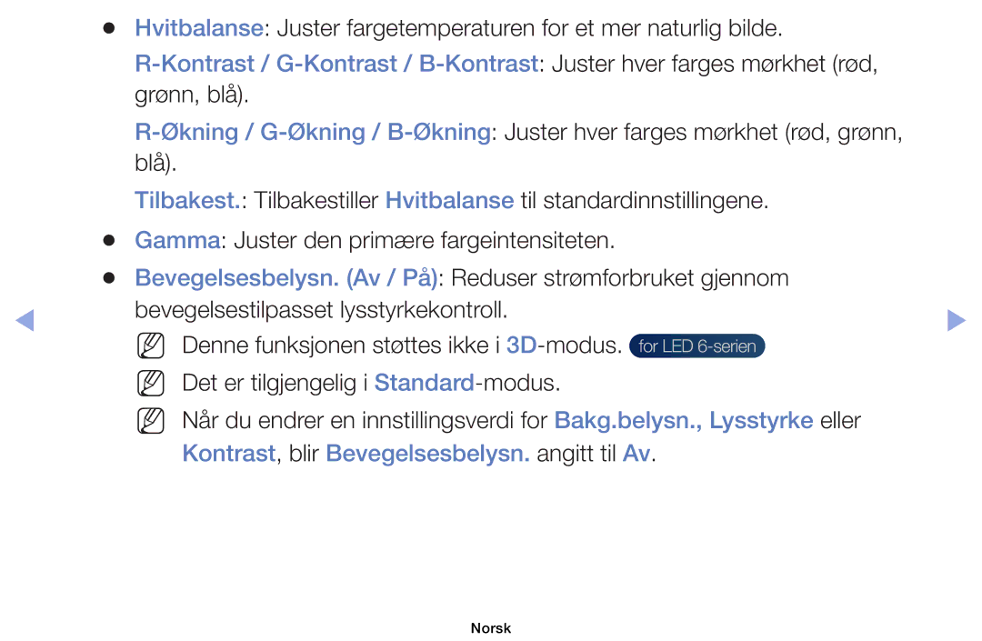 Samsung UE32EH6035KXXE, UE40EH6035KXXE manual NN Denne funksjonen støttes ikke i 3D-modus 