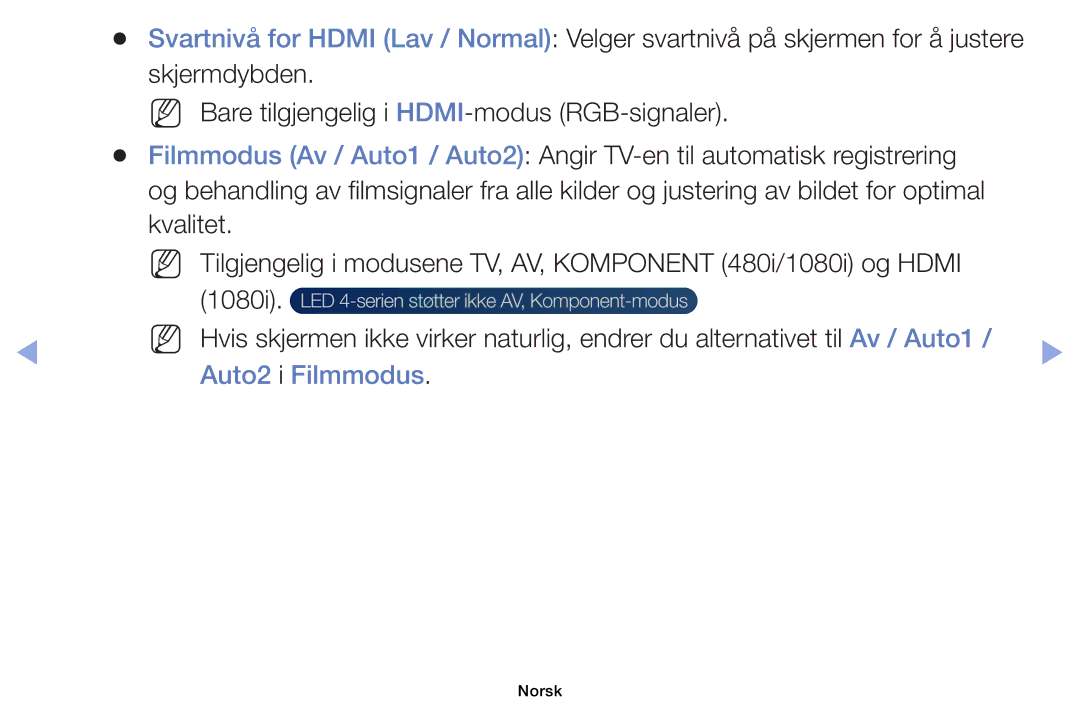 Samsung UE40EH6035KXXE, UE32EH6035KXXE manual Auto2 i Filmmodus 