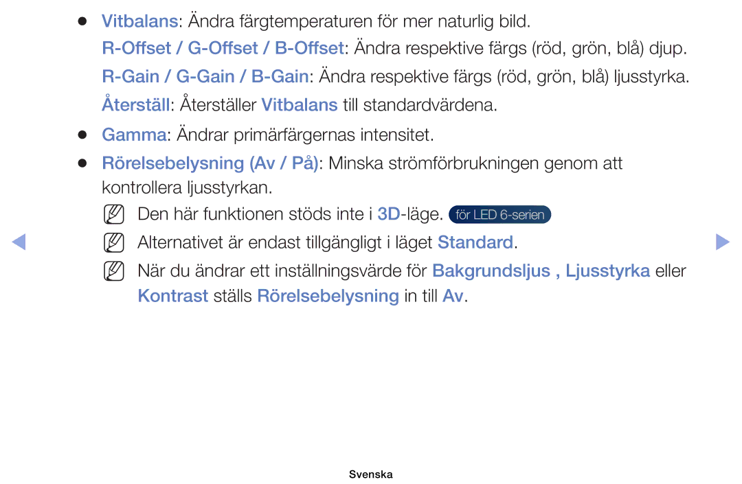 Samsung UE32EH6035KXXE, UE40EH6035KXXE manual NN Den här funktionen stöds inte i 3D-läge 