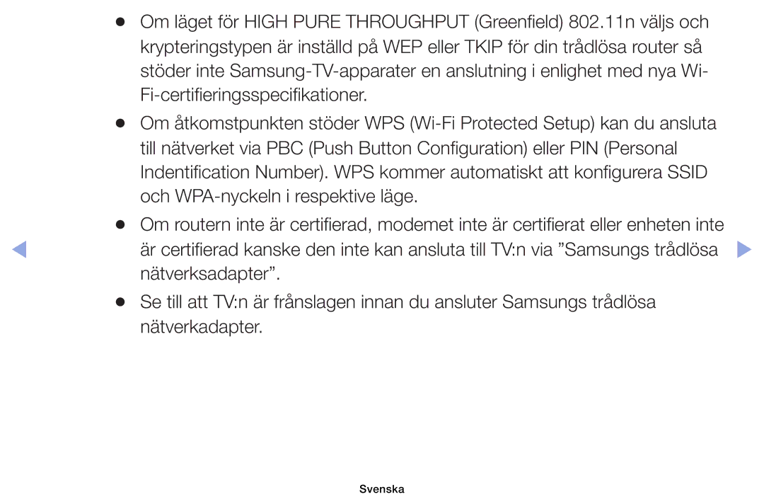 Samsung UE40EH6035KXXE, UE32EH6035KXXE manual Är certifierat eller enheten inte, TVn via Samsungs trådlösa 