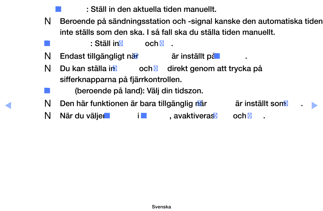 Samsung UE32EH6035KXXE, UE40EH6035KXXE manual Ställ klockan Ställ in Datum och Tid 