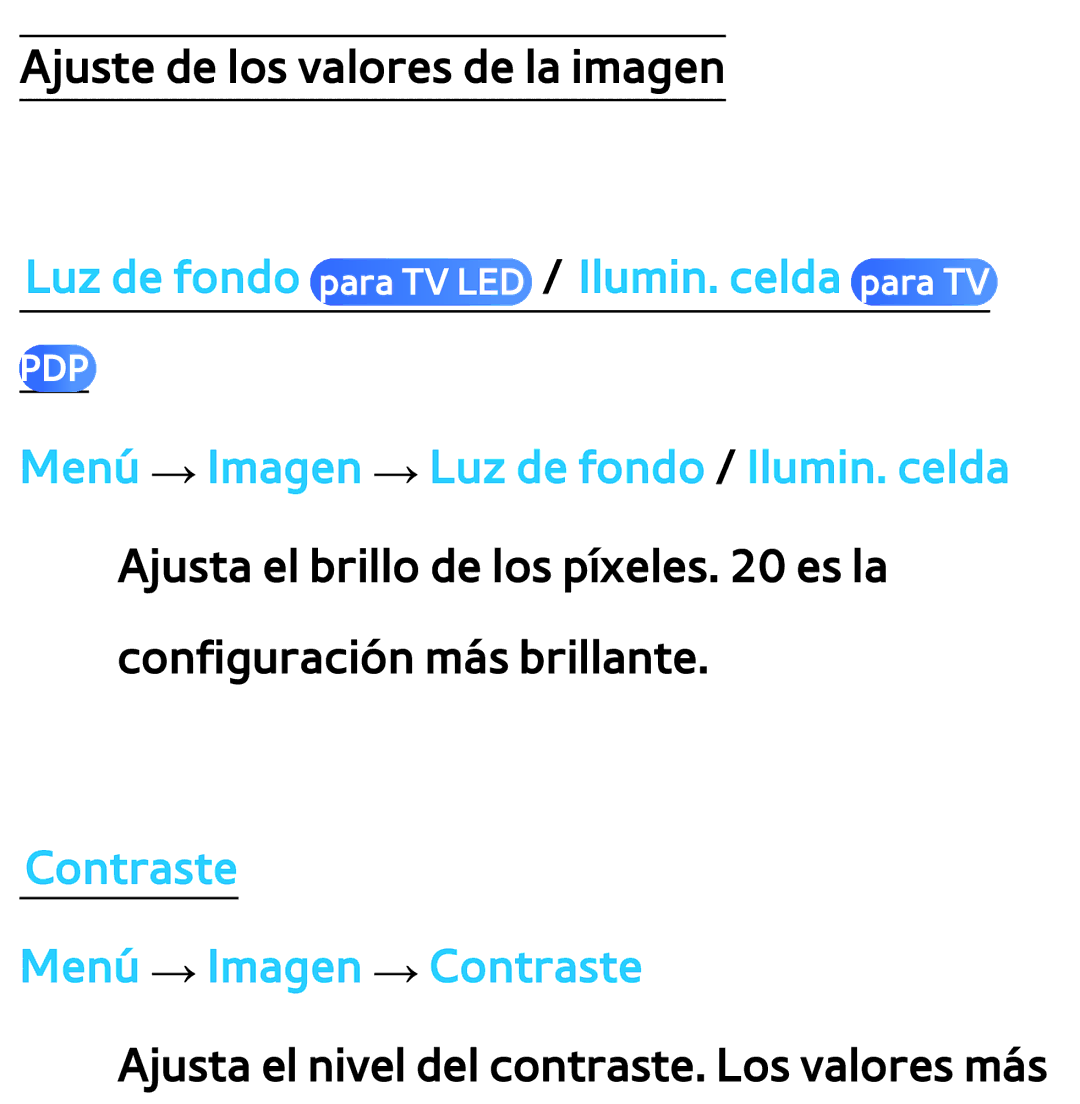 Samsung UE32ES5500WXXC, UE40ES6100WXZG, UE32ES5500WXXH, UE46ES5500WXTK manual Luz de fondo para TV LED / Ilumin. celda para TV 