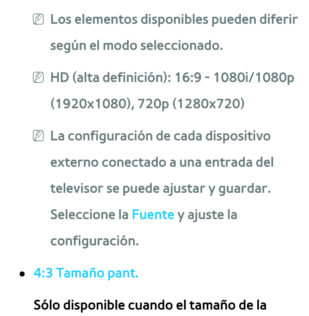 Samsung UE46ES6140WXXC, UE40ES6100WXZG, UE32ES5500WXXH, UE46ES5500WXTK, UE50ES6100WXXH, UE40ES6800SXXC manual Tamaño pant 