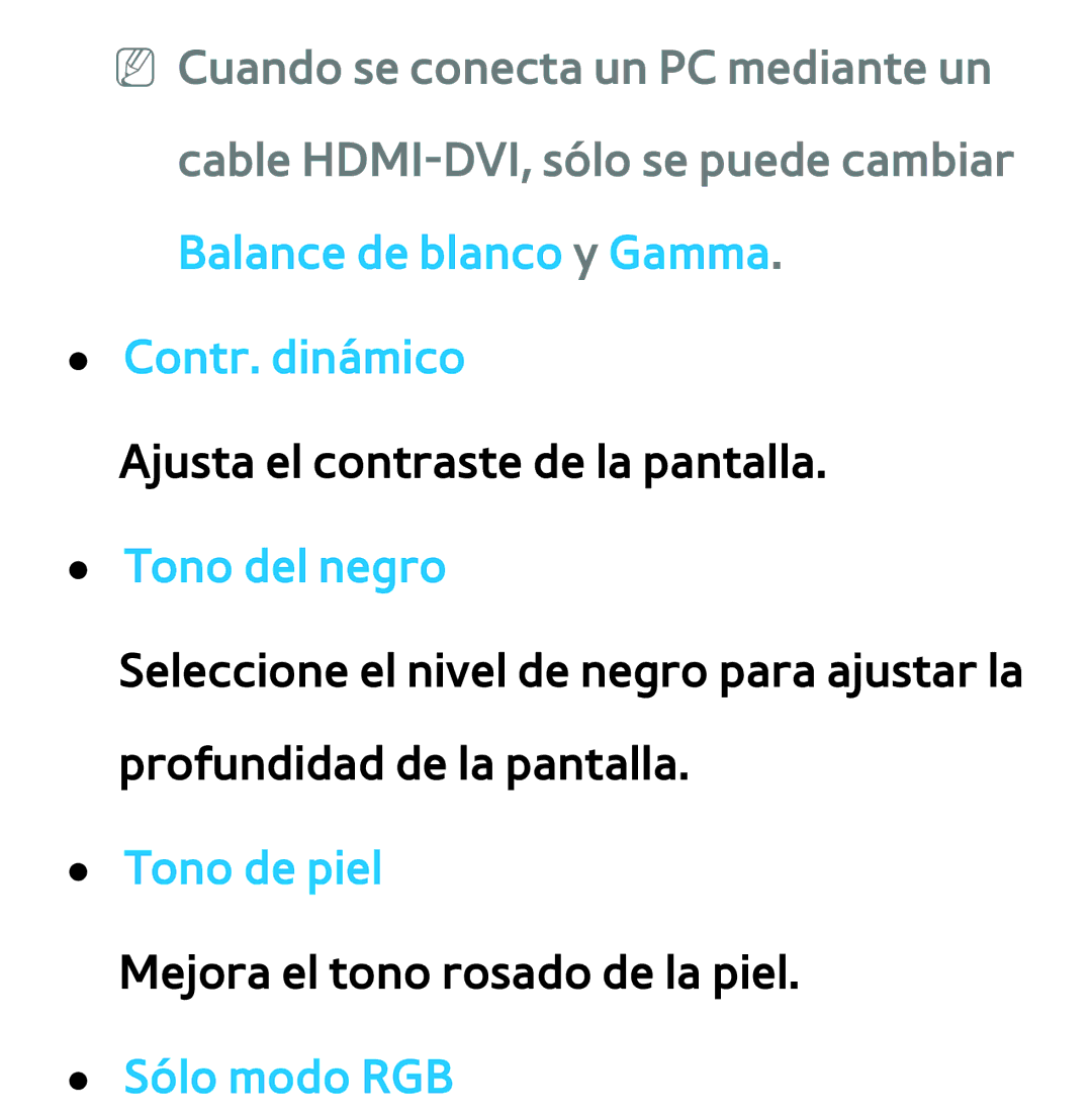 Samsung UE22ES5410WXXC, UE40ES6100WXZG, UE32ES5500WXXH, UE46ES5500WXTK, UE50ES6100WXXH manual Contr. dinámico, Tono de piel 