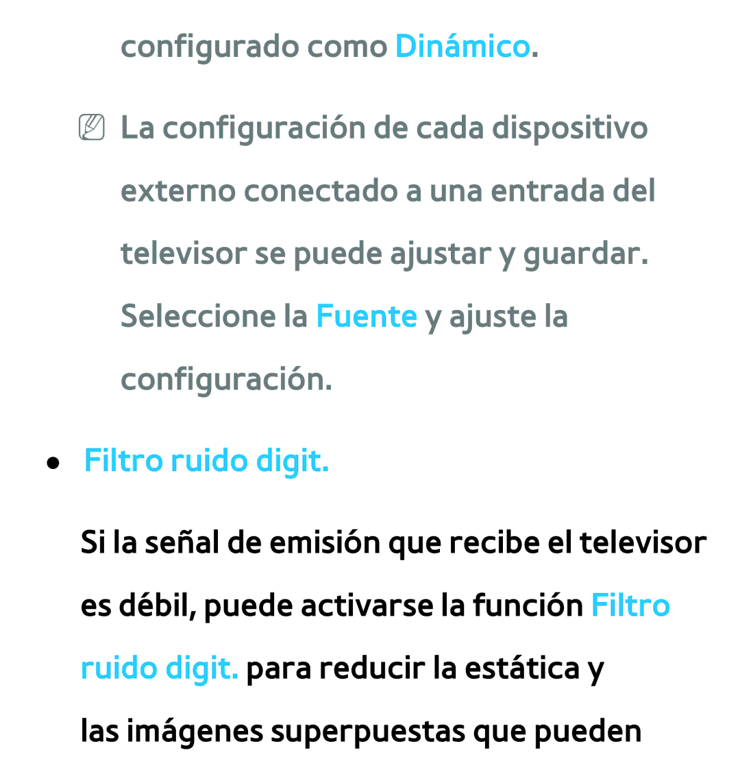 Samsung UE32EH5300WXXC, UE40ES6100WXZG, UE32ES5500WXXH, UE46ES5500WXTK, UE50ES6100WXXH, UE40ES6800SXXC manual Filtro ruido digit 