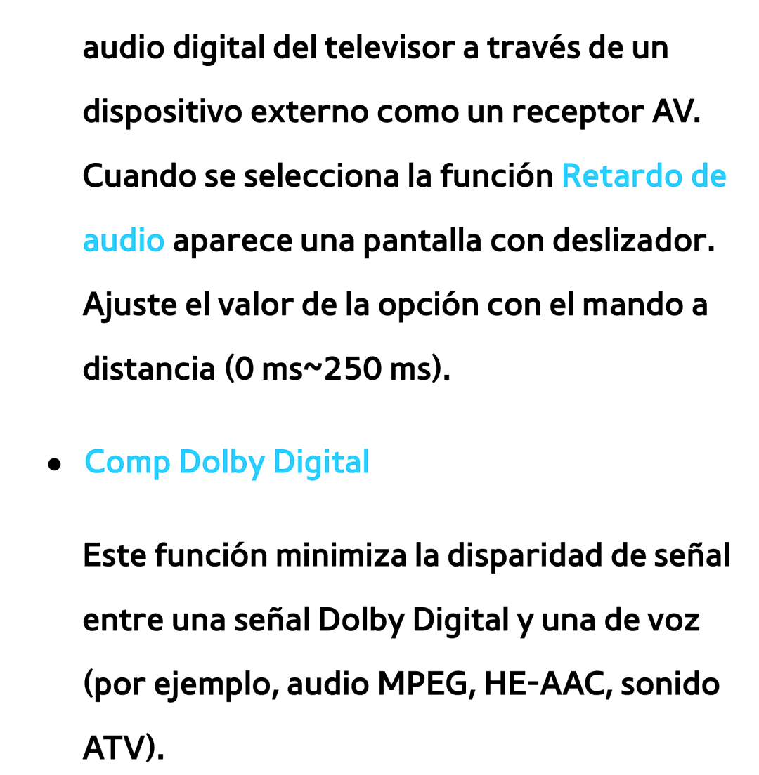 Samsung UE40ES5500WXXH, UE40ES6100WXZG, UE32ES5500WXXH, UE46ES5500WXTK, UE50ES6100WXXH, UE40ES6800SXXC manual Comp Dolby Digital 