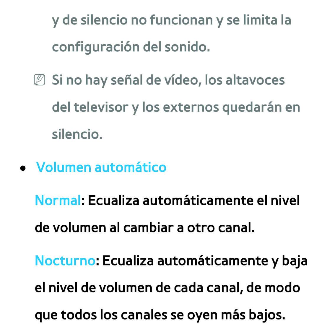 Samsung UE50ES5500WXXH, UE40ES6100WXZG, UE32ES5500WXXH, UE46ES5500WXTK, UE50ES6100WXXH, UE40ES6800SXXC manual Volumen automático 