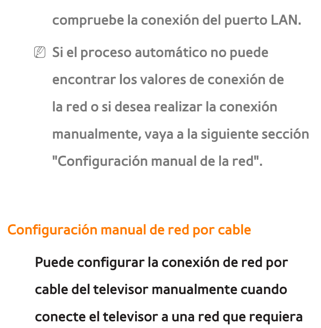 Samsung UE40ES6710SXXH, UE40ES6100WXZG, UE32ES5500WXXH, UE46ES5500WXTK, UE50ES6100WXXH Configuración manual de red por cable 