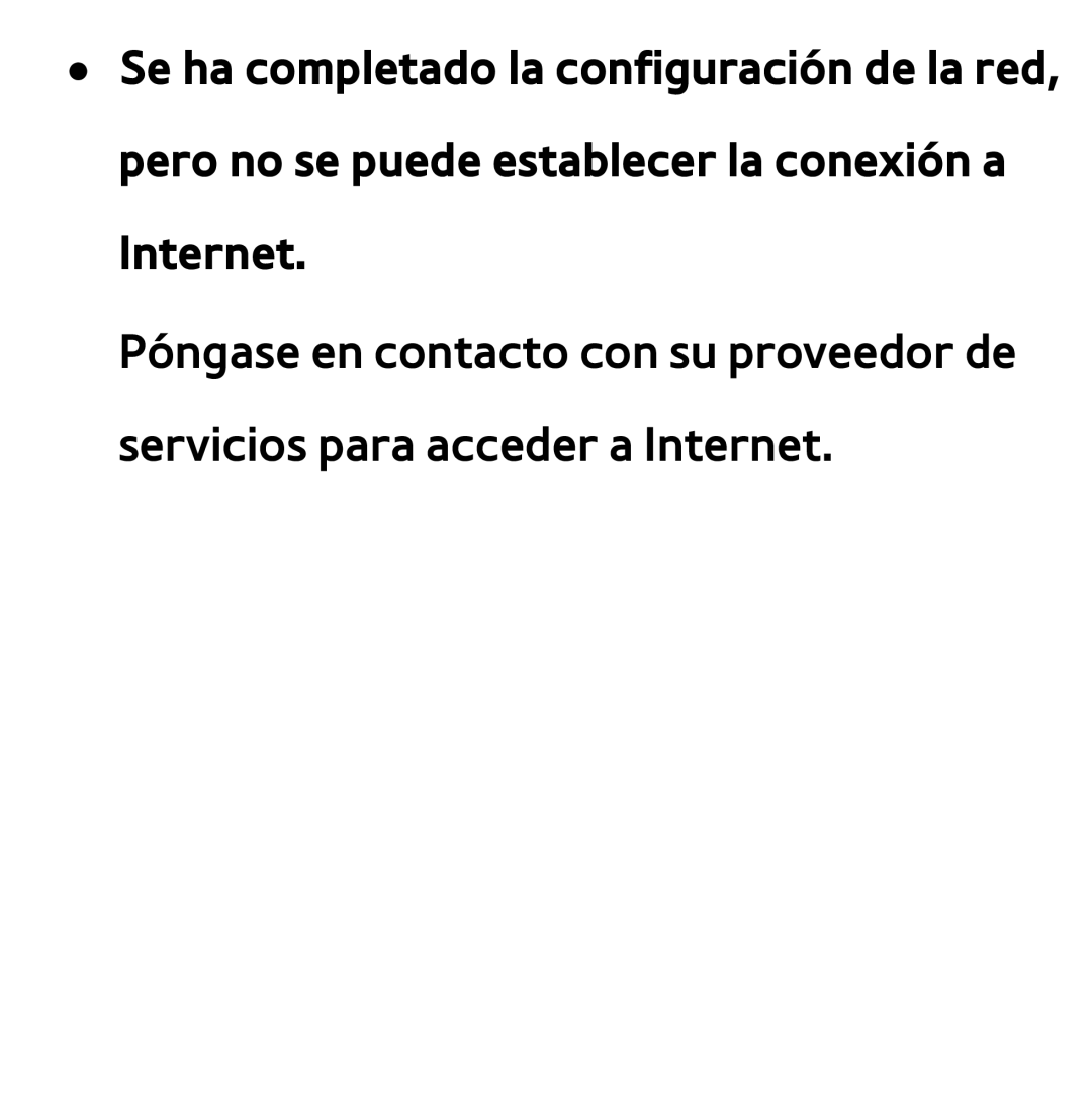 Samsung UE26EH4500WXXC, UE40ES6100WXZG, UE32ES5500WXXH, UE46ES5500WXTK Pero no se puede establecer la conexión a Internet 