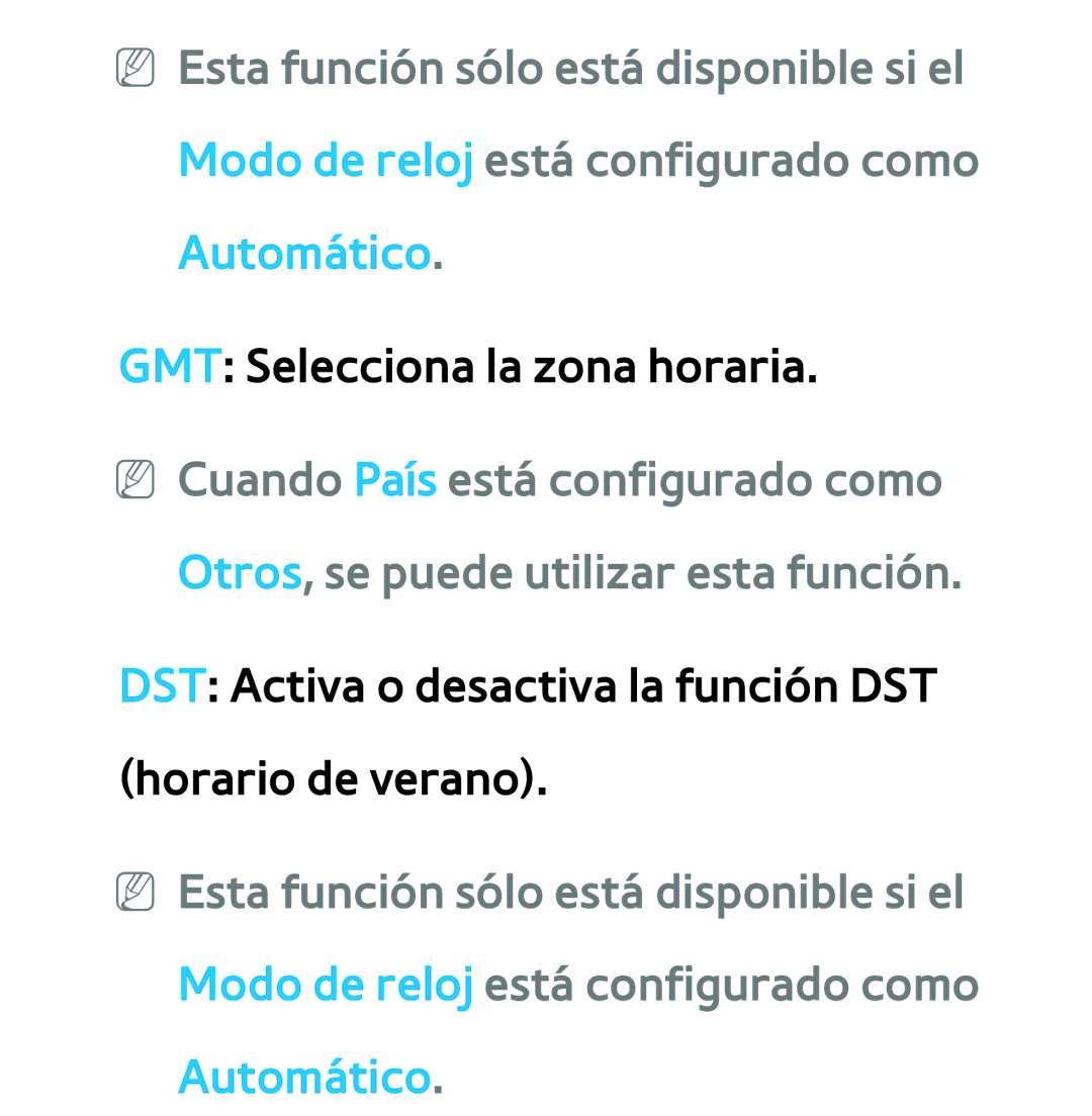 Samsung UE50ES5500WXXH, UE40ES6100WXZG, UE32ES5500WXXH, UE46ES5500WXTK, UE50ES6100WXXH manual GMT Selecciona la zona horaria 