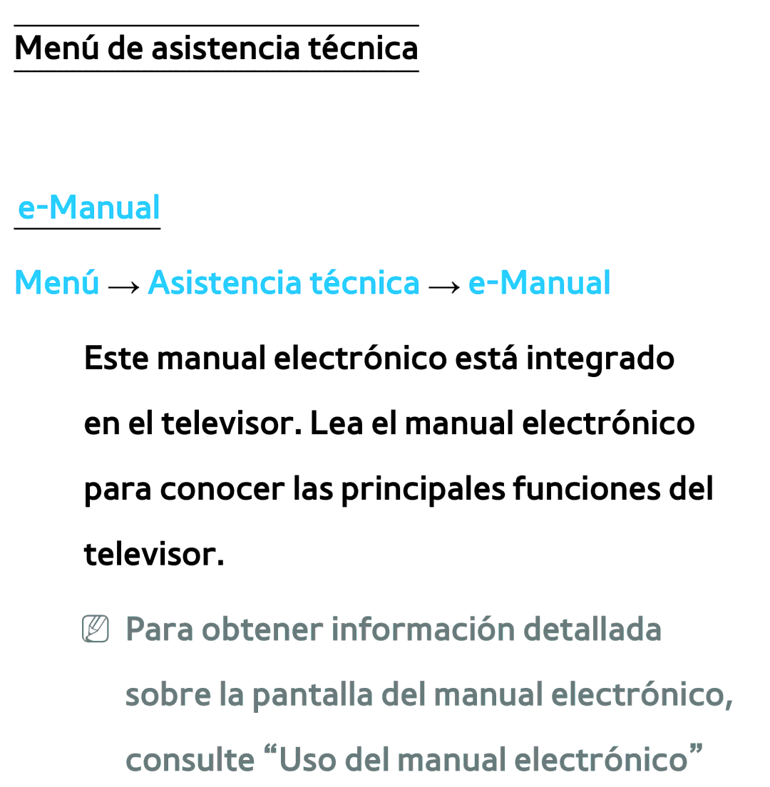 Samsung UE26EH4510WXXC, UE40ES6100WXZG, UE32ES5500WXXH, UE46ES5500WXTK, UE50ES6100WXXH manual Menú de asistencia técnica 