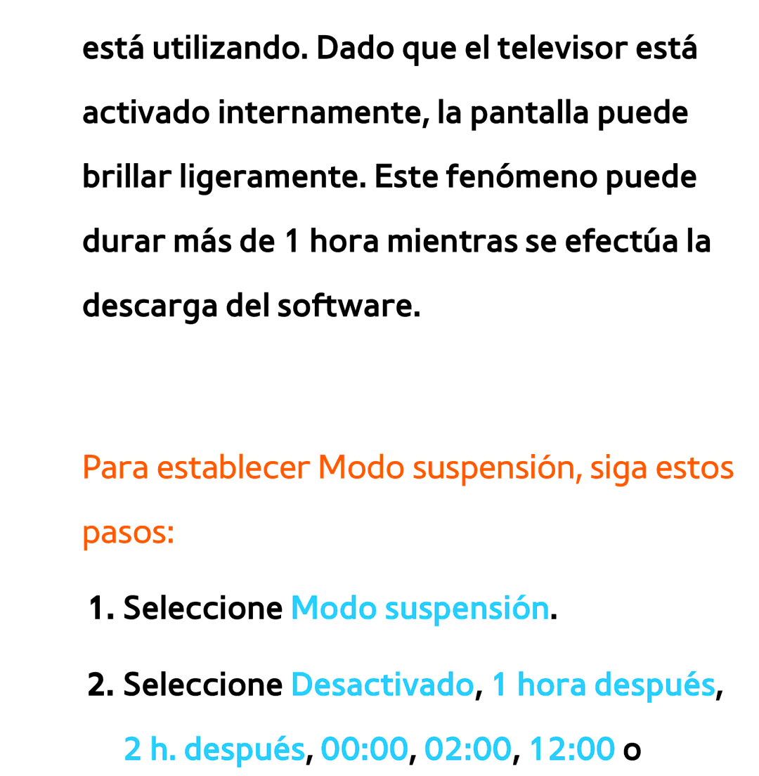 Samsung UE65ES8000SXXC, UE40ES6100WXZG manual Para establecer Modo suspensión, siga estos pasos, Seleccione Modo suspensión 