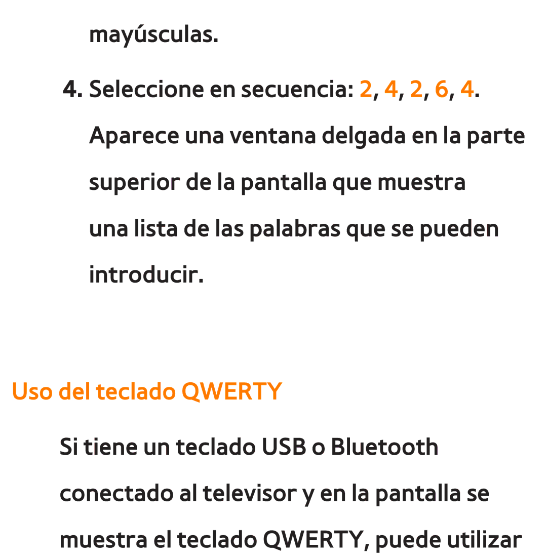 Samsung UE22ES5410WXXC, UE40ES6100WXZG, UE32ES5500WXXH, UE46ES5500WXTK, UE50ES6100WXXH, UE40ES6800SXXC Uso del teclado Qwerty 