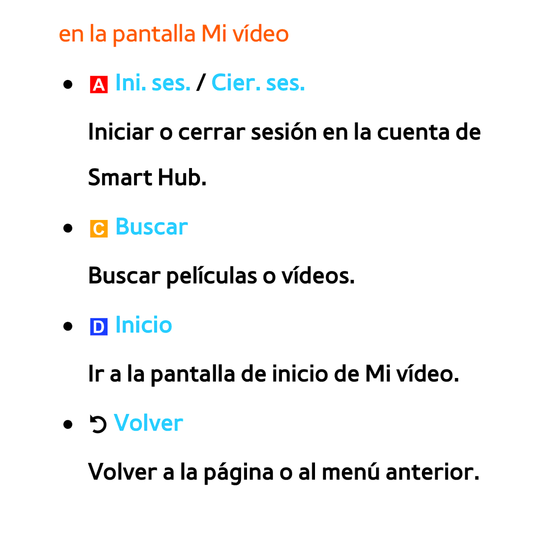 Samsung UE46ES6540SXXC, UE40ES6100WXZG, UE32ES5500WXXH, UE46ES5500WXTK manual En la pantalla Mi vídeo aIni. ses. / Cier. ses 