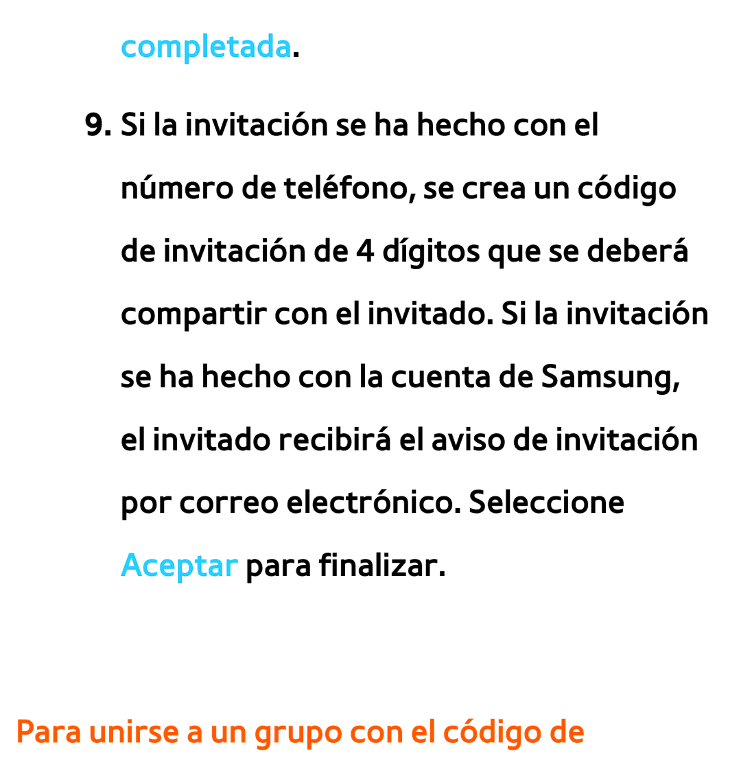 Samsung UE32EH5300WXTK, UE40ES6100WXZG, UE32ES5500WXXH, UE46ES5500WXTK Completada, Para unirse a un grupo con el código de 