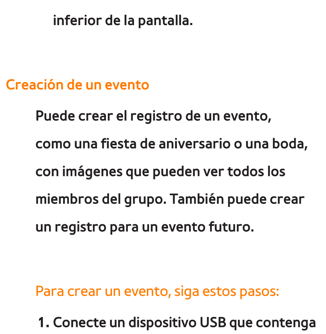 Samsung UE40ES6800SXXC, UE40ES6100WXZG, UE32ES5500WXXH manual Creación de un evento, Para crear un evento, siga estos pasos 