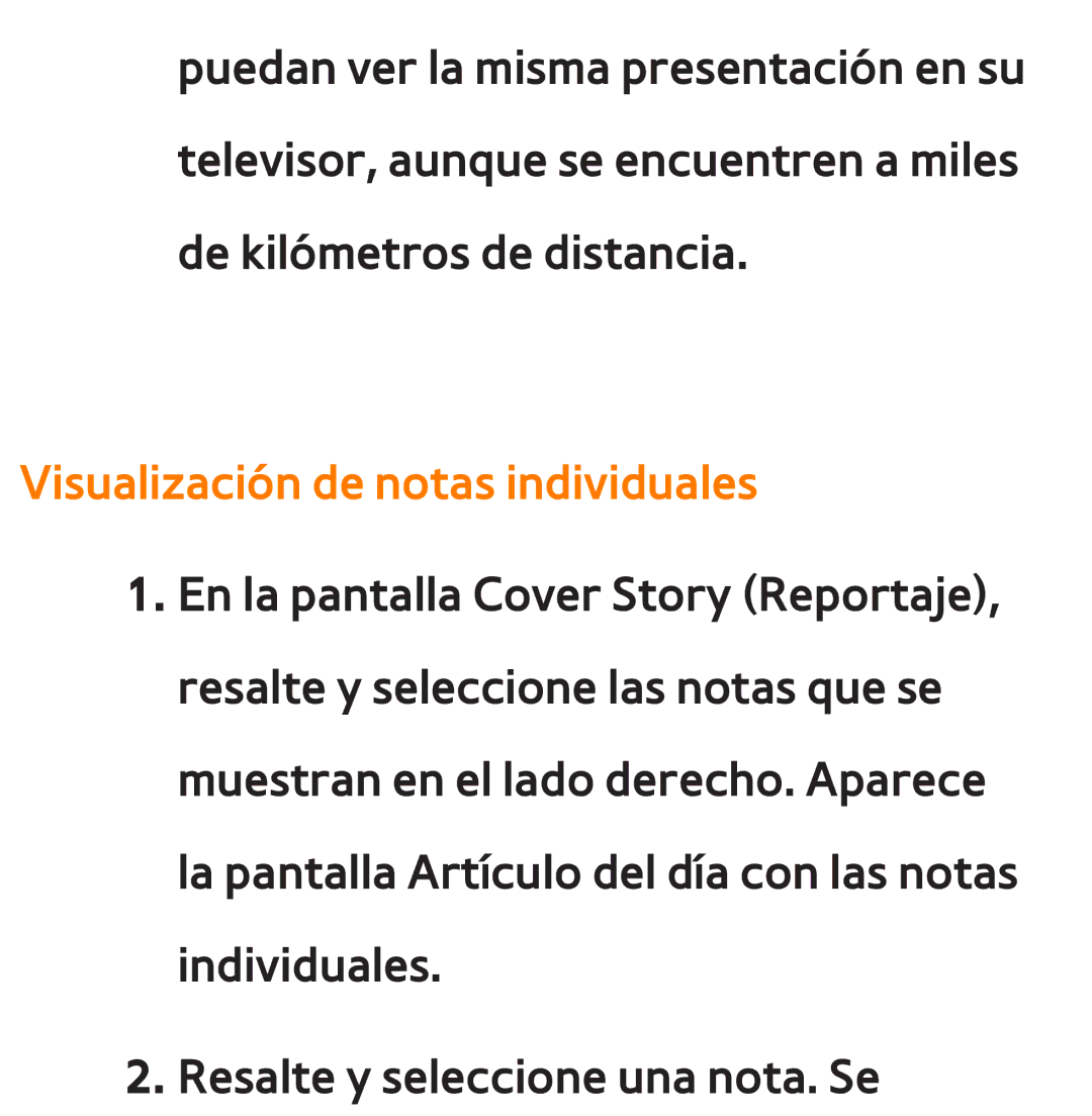 Samsung UE46EH5450WXXC, UE40ES6100WXZG, UE32ES5500WXXH, UE46ES5500WXTK, UE50ES6100WXXH Visualización de notas individuales 