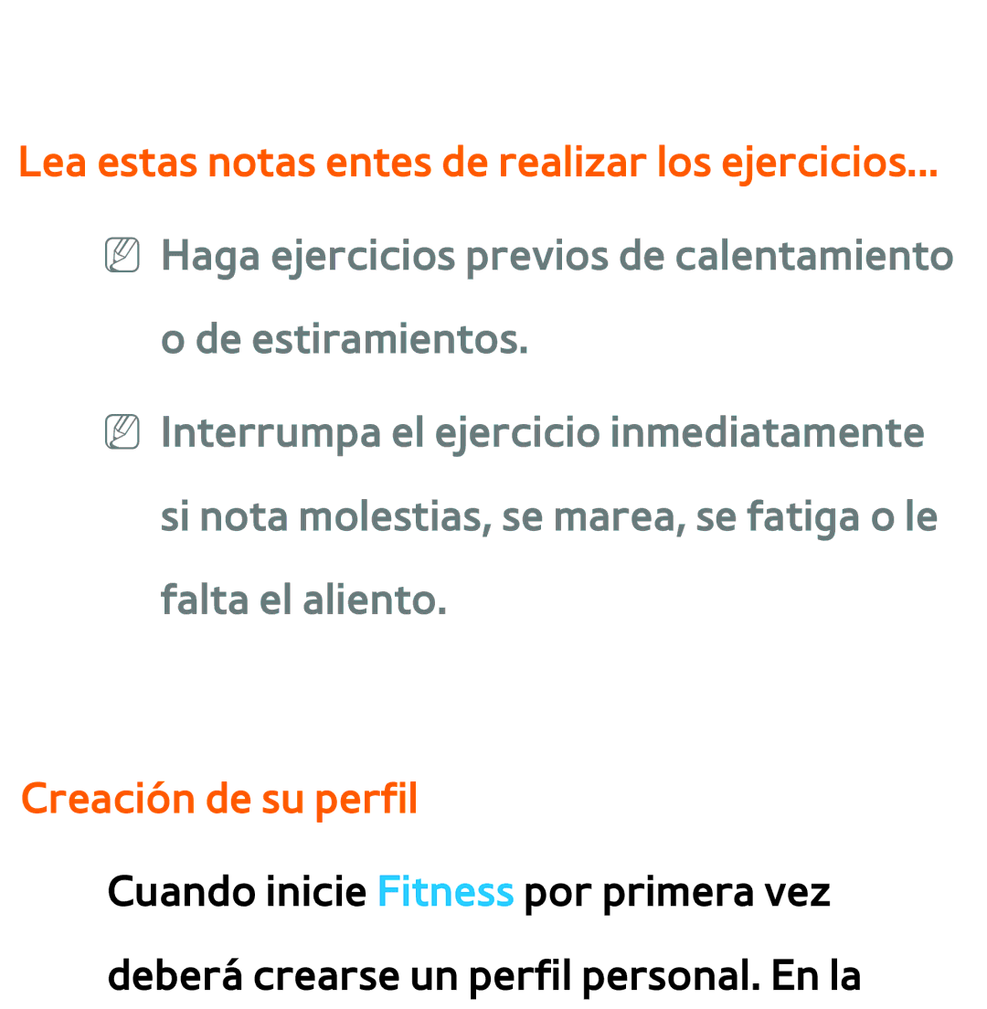 Samsung UE46ES6900SXXC, UE40ES6100WXZG manual Lea estas notas entes de realizar los ejercicios, Creación de su perfil 