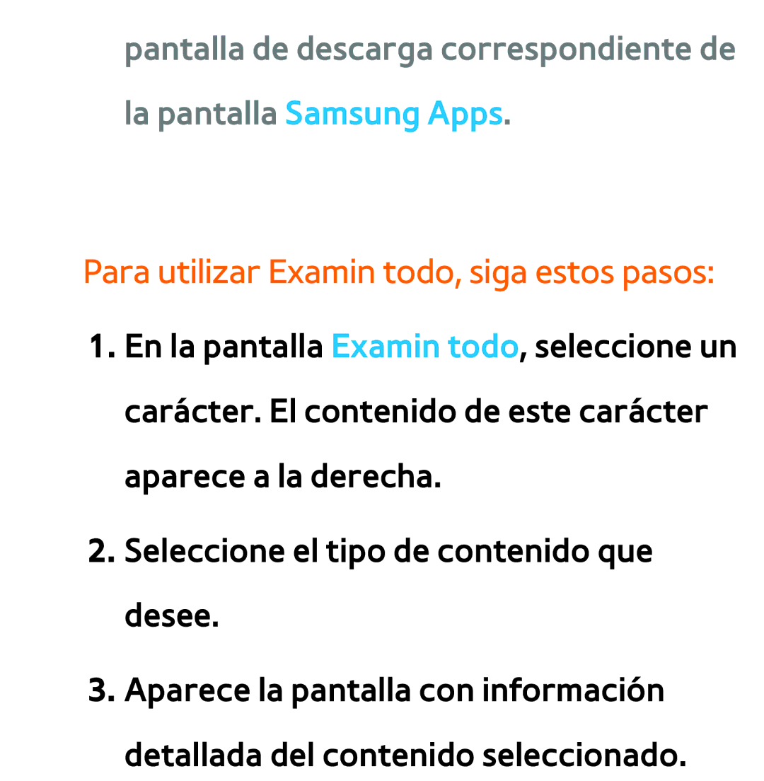 Samsung UE40ES5800SXXC, UE40ES6100WXZG, UE32ES5500WXXH, UE46ES5500WXTK manual Para utilizar Examin todo, siga estos pasos 