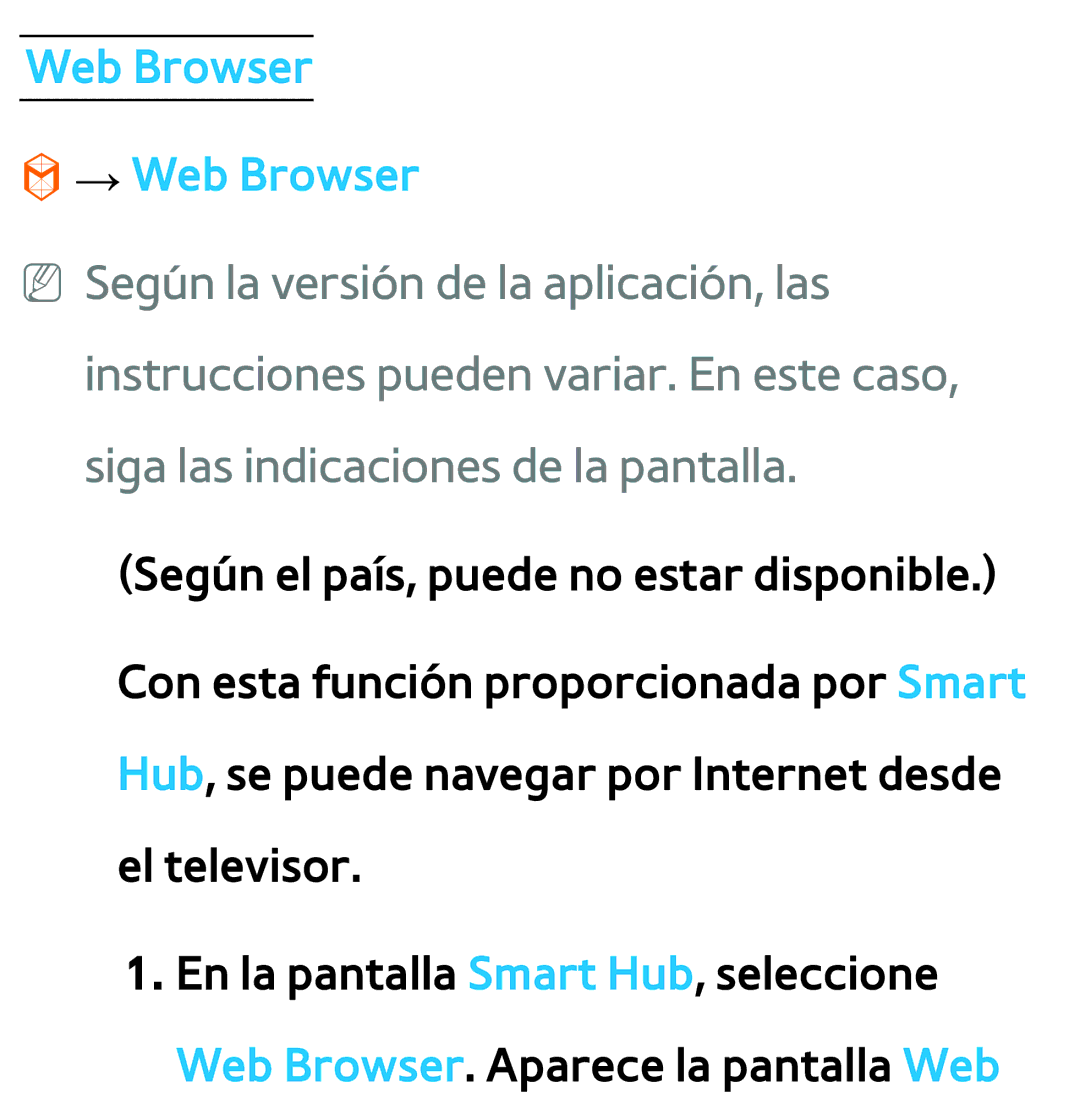 Samsung UE60ES6100WXXC, UE40ES6100WXZG, UE32ES5500WXXH, UE46ES5500WXTK, UE50ES6100WXXH manual Web Browser → Web Browser 