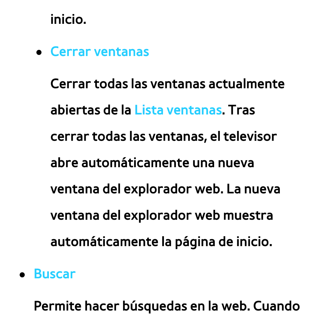 Samsung UE32ES6710SXXH, UE40ES6100WXZG, UE32ES5500WXXH, UE46ES5500WXTK, UE50ES6100WXXH, UE40ES6800SXXC Cerrar ventanas, Buscar 