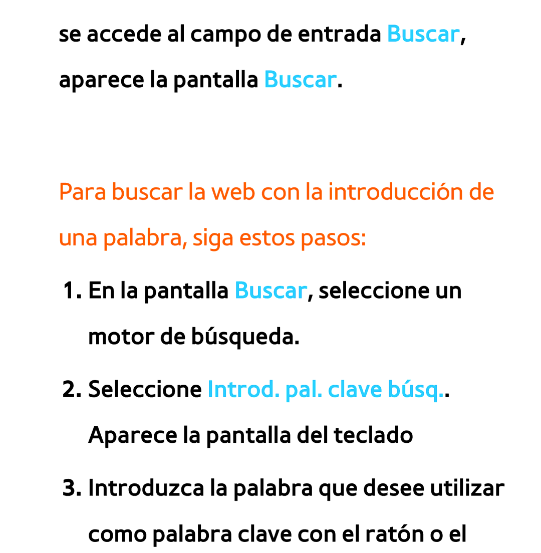 Samsung UE26EH4510WXXC, UE40ES6100WXZG, UE32ES5500WXXH manual En la pantalla Buscar, seleccione un motor de búsqueda 