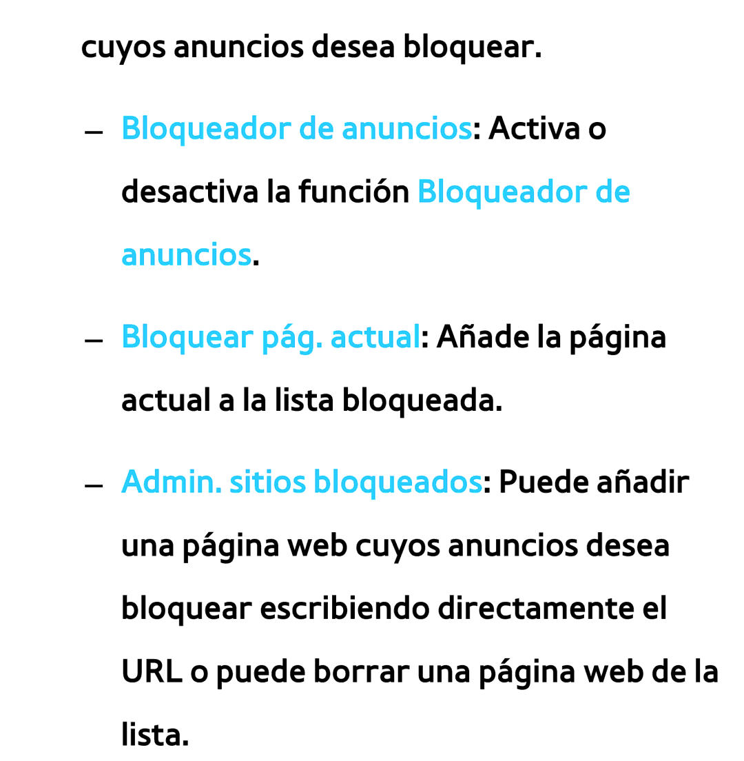 Samsung UE46ES5500WXXH, UE40ES6100WXZG, UE32ES5500WXXH, UE46ES5500WXTK, UE50ES6100WXXH manual Cuyos anuncios desea bloquear 
