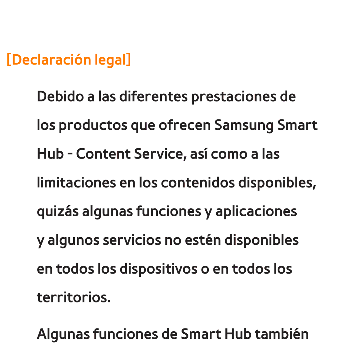 Samsung UE40ES6530SXXC, UE40ES6100WXZG, UE32ES5500WXXH, UE46ES5500WXTK, UE50ES6100WXXH, UE40ES6800SXXC manual Declaración legal 