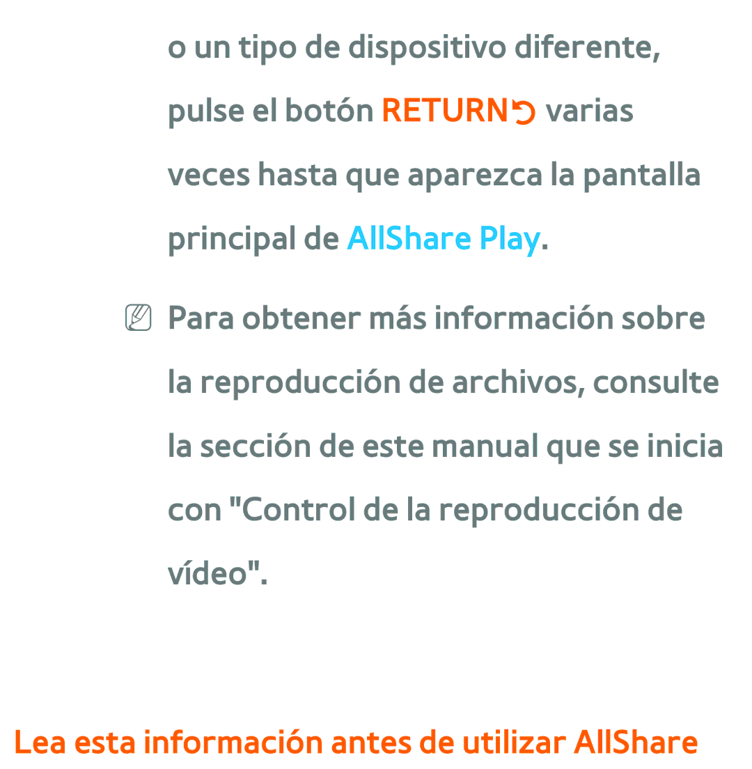 Samsung UE46ES6300SXZF, UE40ES6100WXZG, UE32ES5500WXXH, UE46ES5500WXTK manual Lea esta información antes de utilizar AllShare 