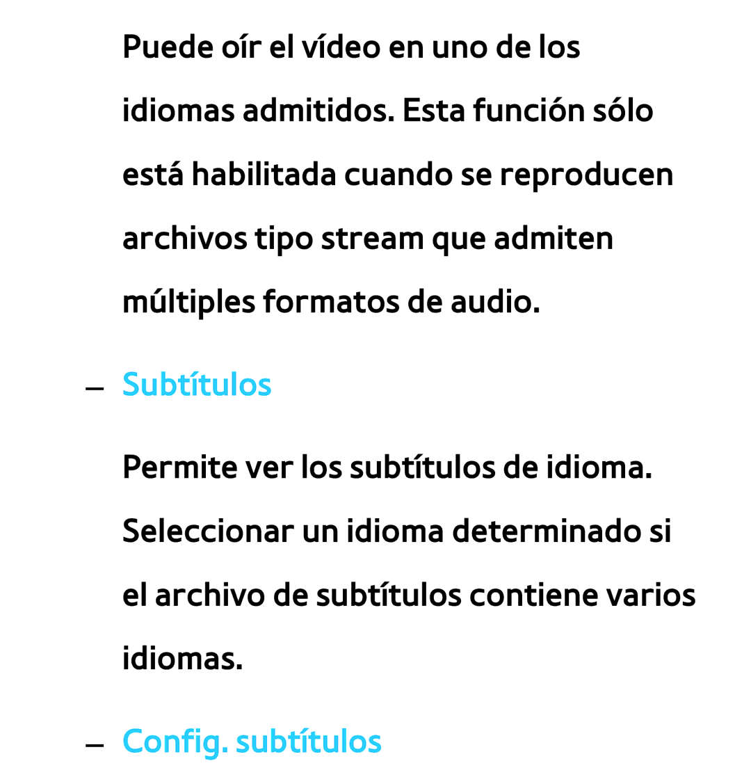 Samsung UE26EH4510WXXC, UE40ES6100WXZG, UE32ES5500WXXH, UE46ES5500WXTK, UE50ES6100WXXH manual Subtítulos, Config. subtítulos 