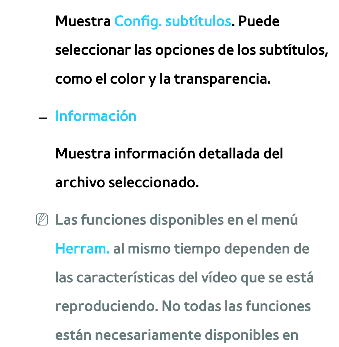 Samsung UE46ES5800SXXC, UE40ES6100WXZG, UE32ES5500WXXH manual Muestra información detallada del archivo seleccionado 