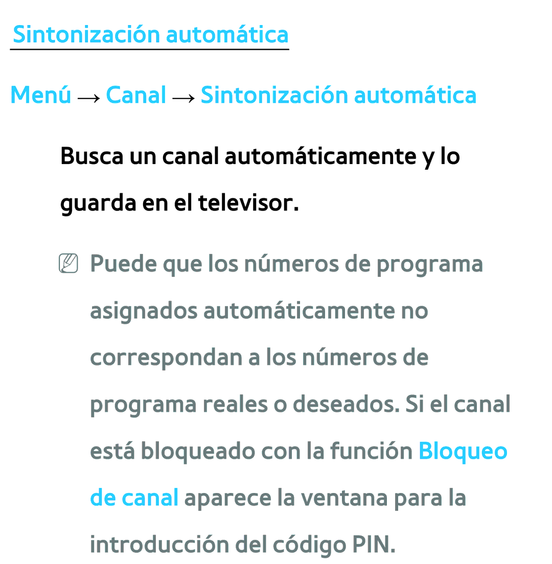 Samsung UE50ES5700SXXC, UE40ES6100WXZG, UE32ES5500WXXH manual Busca un canal automáticamente y lo guarda en el televisor 