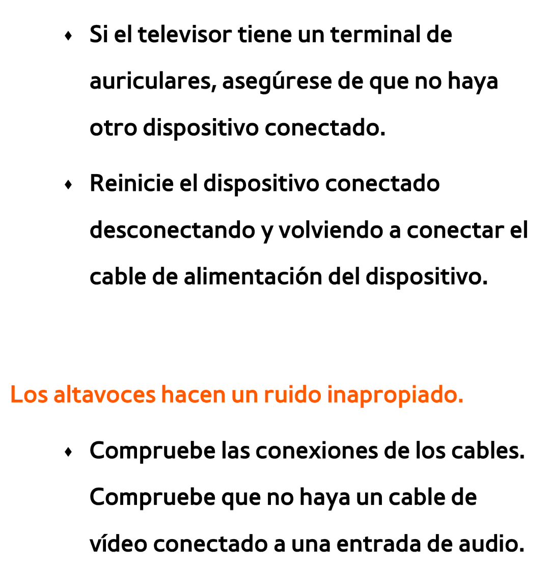 Samsung UE37ES6710SXXC, UE40ES6100WXZG, UE32ES5500WXXH, UE46ES5500WXTK manual Los altavoces hacen un ruido inapropiado 