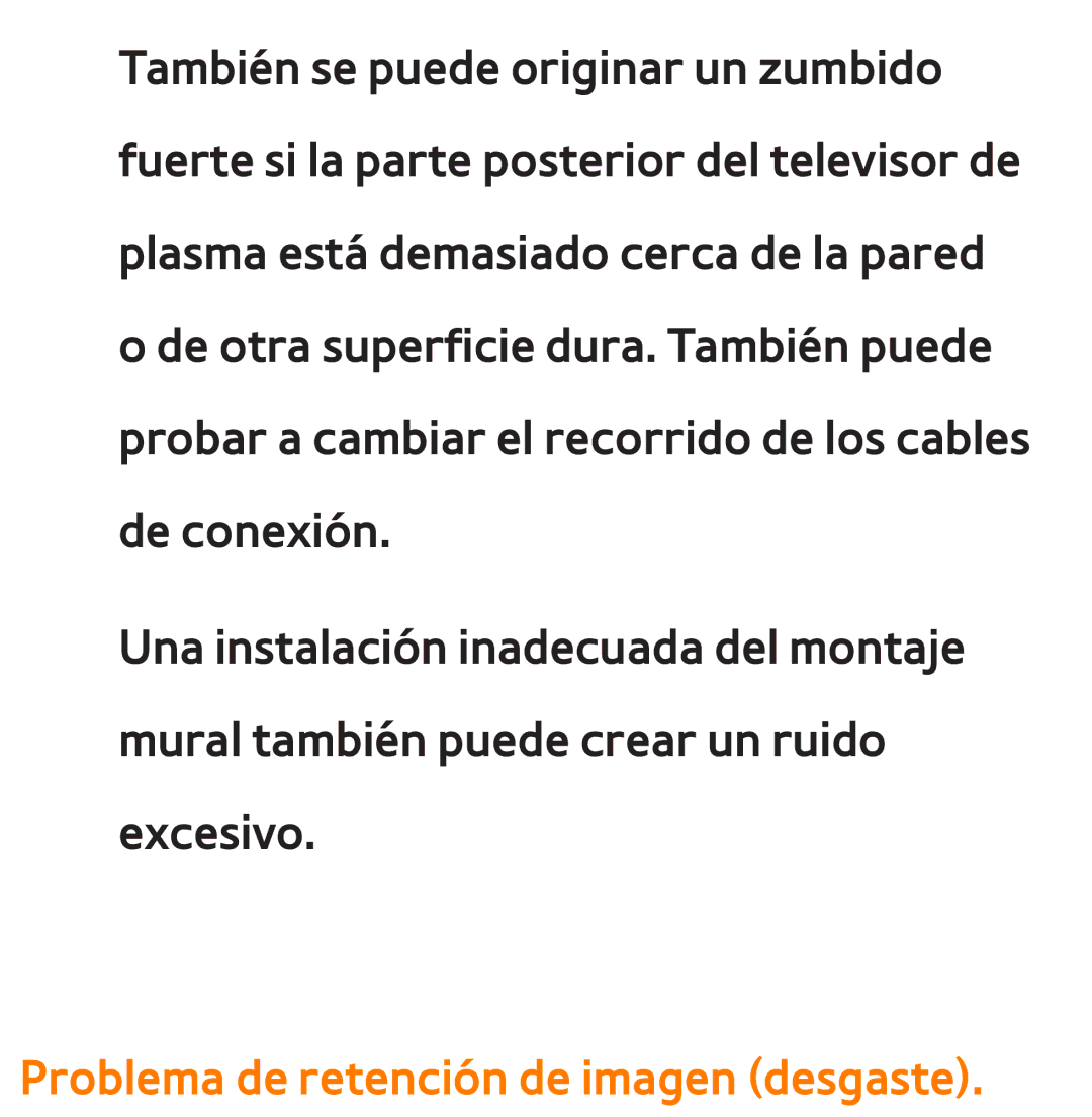 Samsung UE46ES6100WXTK, UE40ES6100WXZG, UE32ES5500WXXH, UE46ES5500WXTK manual Problema de retención de imagen desgaste 