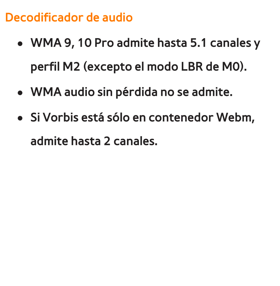 Samsung UE32ES5500VXXC, UE40ES6100WXZG, UE32ES5500WXXH, UE46ES5500WXTK, UE50ES6100WXXH, UE40ES6800SXXC Decodificador de audio 